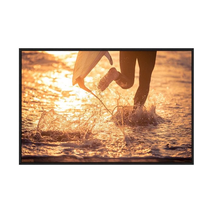 Artey | Running to catch the Wave - Framed Canvas - Black Frame - 40 x 60cm