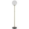 Telbix Oliana Contemporary Standing Floor Lamp Light Metal Marble Glass Antique Gold Black Marble Alabastro