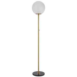 Telbix Oliana Contemporary Standing Floor Lamp Light Metal Marble Glass Antique Gold Black Marble Alabastro