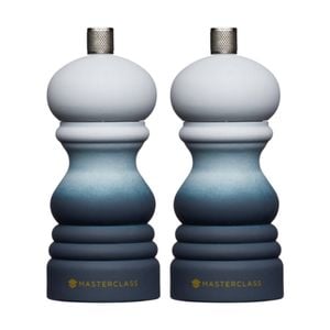 2pk Masterclass Refillable Grey Ombre Plastic Salt & Pepper Mill 5x12.5cm