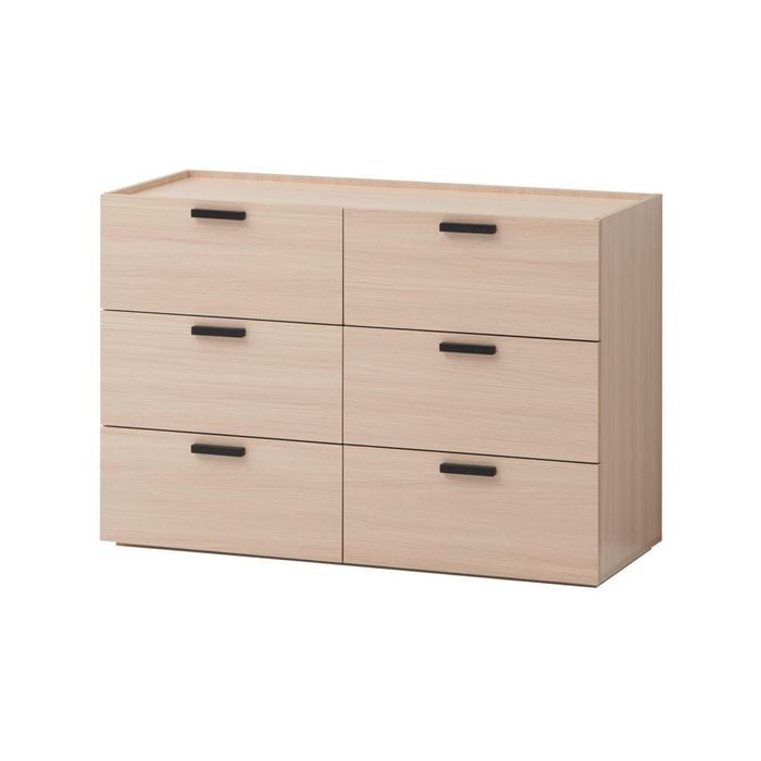 Marlon Chest 6 Drawers Modern Lowboy Dresser Woodgrain