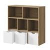Oikiture Kids Bookcase Toy Organiser Cabinet Natural