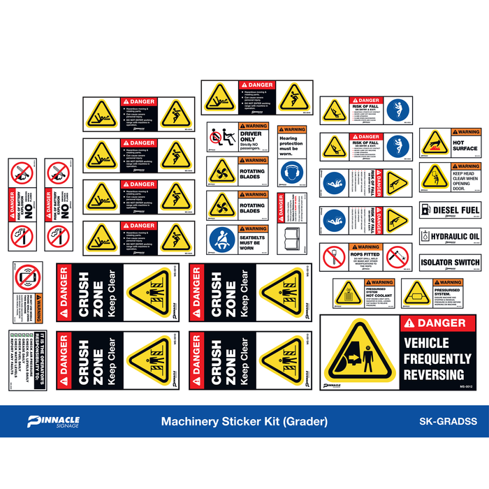 Pinnacle Grader Machinery Sticker Kit