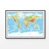World Map with Flags of Countries Print 100% Australian Made 120x90cm (Poster)
