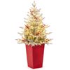 Costway Snow Flocked Pre-lit Artificial Christmas Tree /100 LED Lights Decoration for Home Party