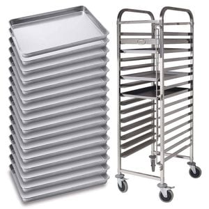 SOGA 16-Tier Gastronorm Trolley with 60x40cm Baking Tray