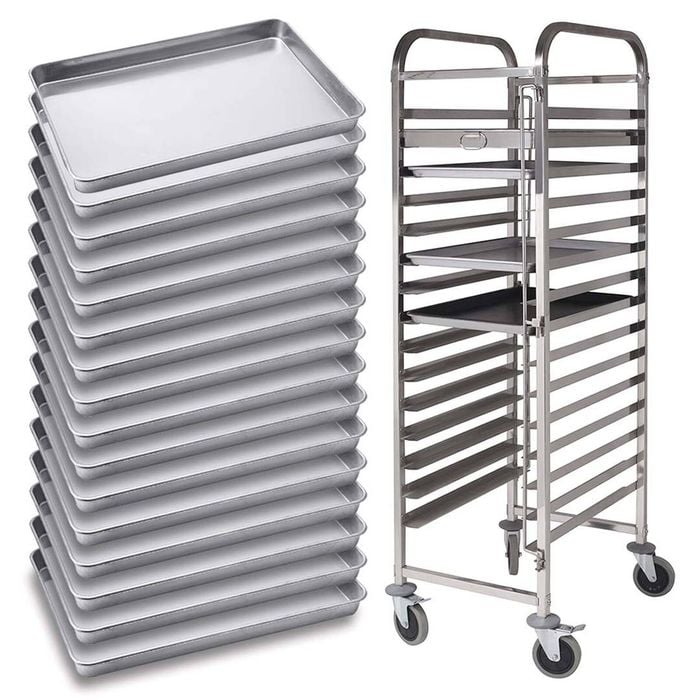 SOGA 16-Tier Gastronorm Trolley with 60x40cm Baking Tray
