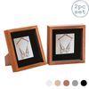 Nicola Spring Acrylic 3d Box Photo Frames With 4" X 4" Mounts - 8" X 8"  - Dark Wood - Pack Of 2