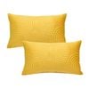 SOGA 2X 30cm Yellow Textured Geometric Pattern Decorative Throw Pillow