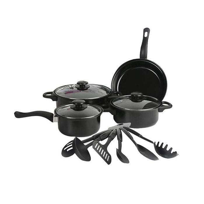13pc Non-Stick Comfort Handle Cookware & Utensil Set