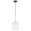 Telbix Korova Modern Pendant Hanging Lamp Light Glass Metal Brass Matt Opal