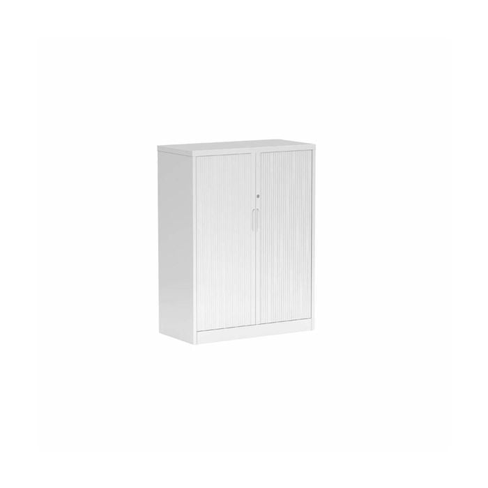 Olg Tempo Tambour Cabinet Narrow Tall White W900mm X D450mm X H1200mm