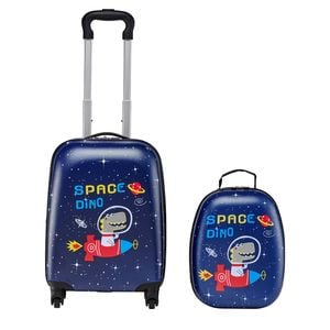 VEVOR Kids Luggage Set Blue 2 Piece with Hard-Shell Backpack for Airline Approved