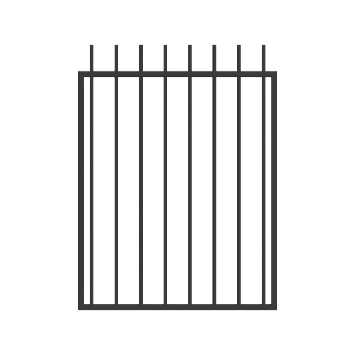 RapidFence 900 x 1200mm Black Steel Picket Gate