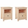 vidaXL 2x Solid Wood Pine Bedside Cabinets Storage Drawer Wooden Side Table