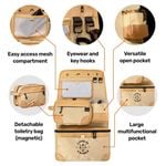 Living in a Bubble Premium Seat Back Storage with Toiletry Bag - Beige