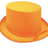 SATIN TOP HAT Costume Party Cap Fancy Dress Trilby Fedora One Size Orange