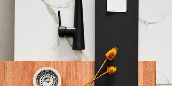 Flatlay of kitchen materials.