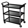 Kleaning Essentials 3 Tier Utility Trolley Open Sides Black 1060mm