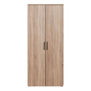 European Cabinetry Slim Natural Oak Square Black Stockholm Storage Cupboard