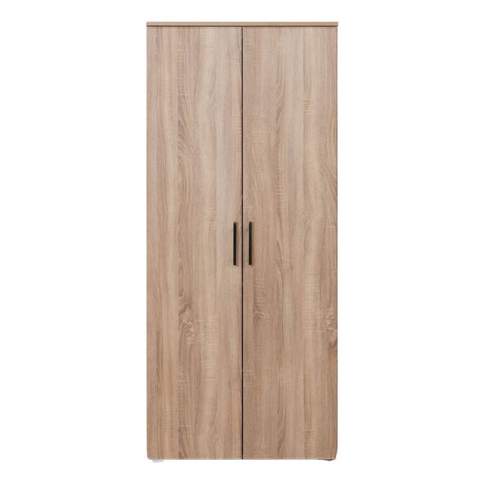 European Cabinetry Slim Natural Oak Square Black Stockholm Storage Cupboard