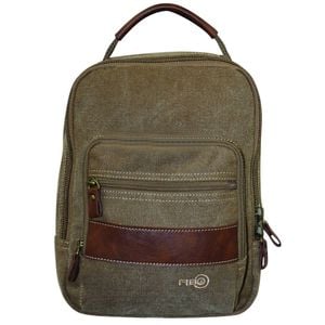 FIB Canvas Sling  Shoulder Strap Messenger Travel Pack w Tablet Pocket Khaki