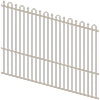 ProtectorAl 1201 - 2400 x 1800mm Paperbark Raked Up to 15º Loop And Spear Top Pool Fence Panel