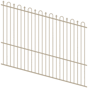 ProtectorAl 1201 - 2400 x 1800mm Paperbark Raked Up to 15º Loop And Spear Top Pool Fence Panel