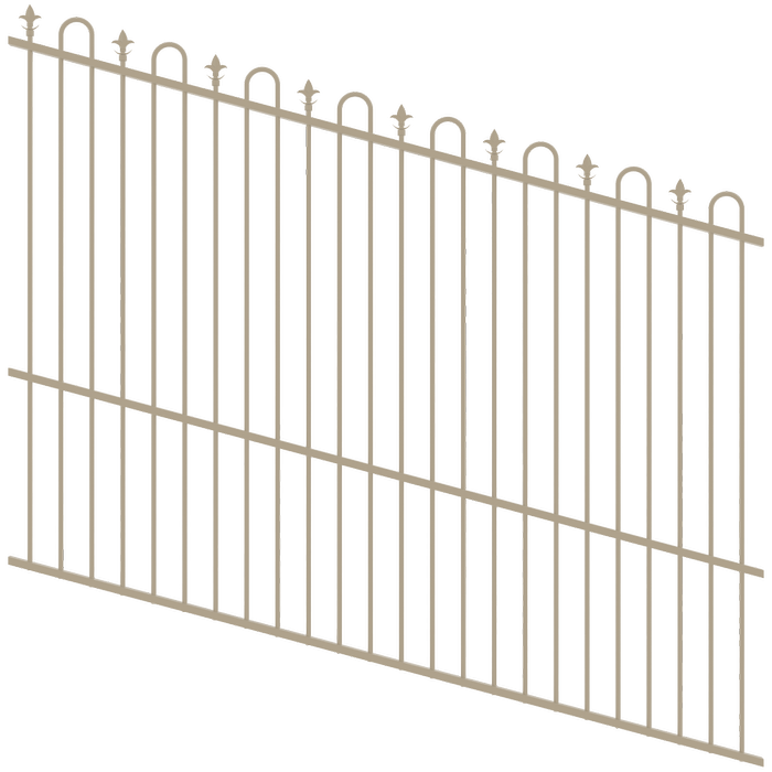 ProtectorAl 1201 - 2400 x 1800mm Paperbark Raked Up to 15º Loop And Spear Top Pool Fence Panel