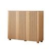 MIUZ Wooden Oak Veneer Shoe Rack Storage Cabinet, 3-Door Cupboard Shelf Drawer