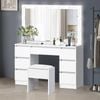 Alfordson Dressing Table Stool Set Led Drawers