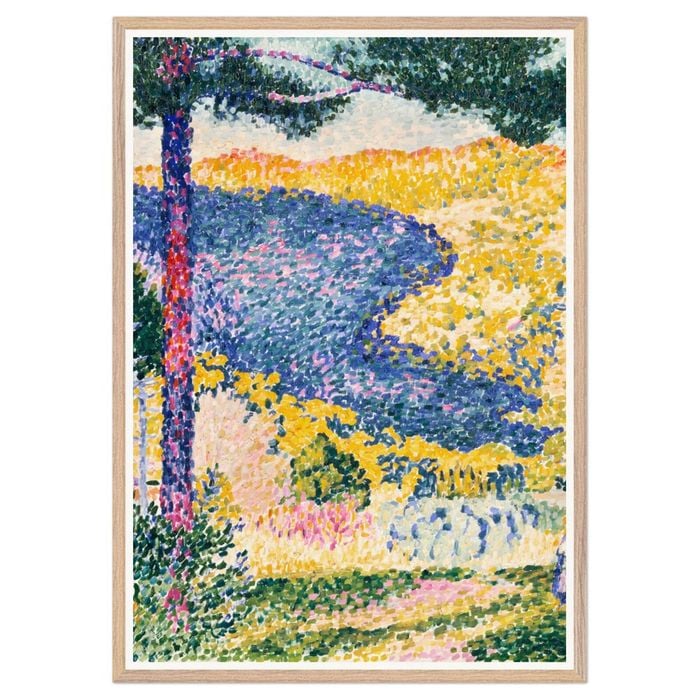 Galrie Paul Signac Landscape with Pine Tree Stunning Pointillist Art Print for Home, Wood Frame, A1 60 x 84cm (23 x 33inch)