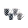 Bundanoon New Bone China Coffee & Tea Mugs - 400ml Tartan Blues