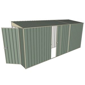 Build-A-Shed 1.2 x 4.5 x 2.0m Tunnel Shed Tunnel Hinged Door with 1 Sliding Side Door - Green