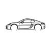Ignite Laser Porsche 2018 718 Cayman GTS 01 Silhouette Metal Wall Art Coated Black 47inch/120cm