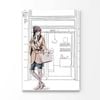 Stylish Brown Girl And Her Coffee Print 100% Australian Made 50x75cm (Stretched Canvas)
