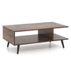 Costway 2-tier Coffee Table Storage Shelf Center Tea Table Cocktail Brown