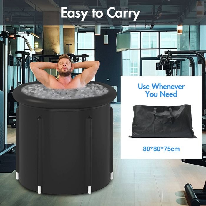 Advwin Portable Ice Bath Tub 80 x 75cm Multiple Layered 376L Foldable ...