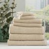 7pc Renee Taylor Cobblestone 650gsm Cotton Ribbed Towel Stone
