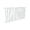 ProtectorAl 0901 - 1799 x 950mm Pearl White Aluminium Flat Top Round Picket Balustrade Panel