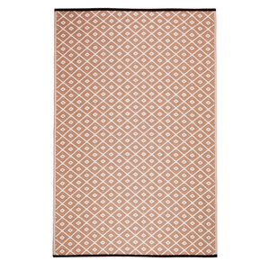 Fab Habitat 270x360cm Beige And White Kimberley Diamond Recycled Plastic Reversible Outdoor Rug