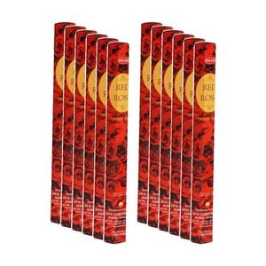 12PK HEM Home Fragrance Scented Smelling Incense Sticks Packet Set Red Rose