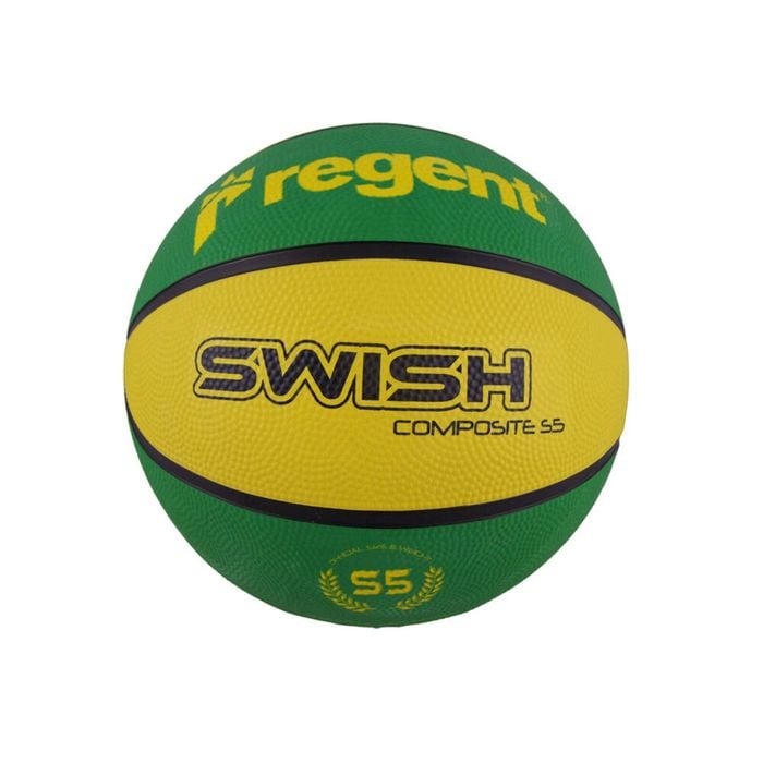 Regent Swish Indoor/Outdoor Rubber Basketball Size 5 Green/Yellow