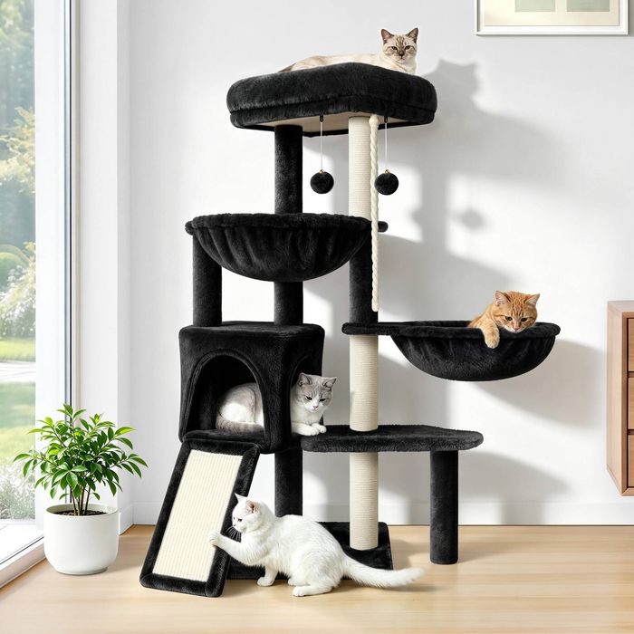 BEASTIE Cat Tree Tower Black 104cm