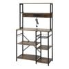 Artiss 5-tier Kitchen Rack With Power Outlets Pull Out Basket Microwave Storage Shelf 90cmx153cm