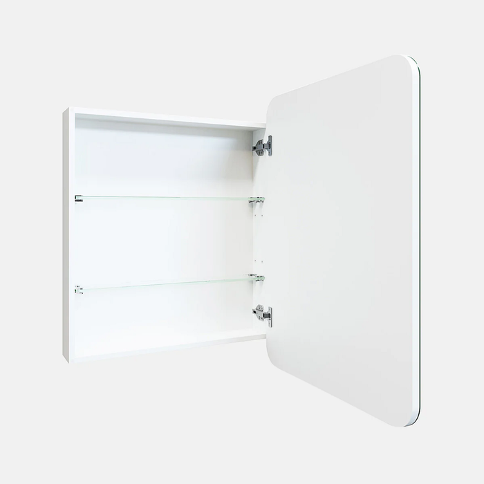 Future Glass Ezri Rectangle Frameless Mirror Cabinet - 800 x 600mm (Single Door)