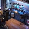 Ufurniture L-Shaped Gaming Desk RGB LED 140cm Black