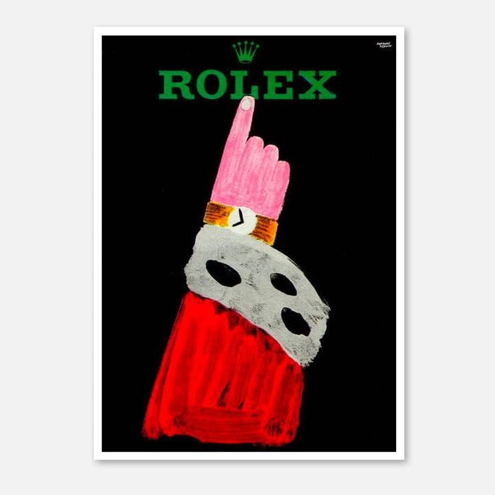 Galrie Vintage Rolex Advertising Art Print by Renem for Elegant Home Decor, Poster Only, 50 x 70cm (20 x 28inch)