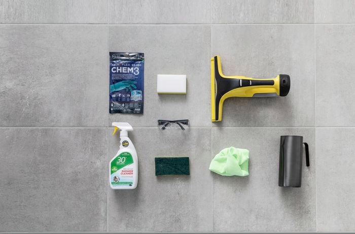 tools and materials needed to clean the glass