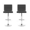 Artiss Arne Set of 2 Grey PU Leather Bar Stools